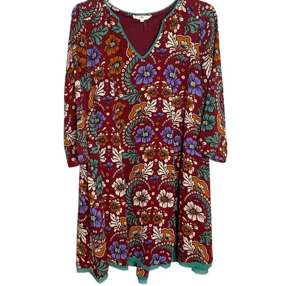 Entro Dress Sz Small Peasant Shift Colorful Paisley Chiffon Date Night Festival - Picture 1 of 5